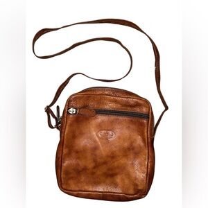 Brown Leather Shoulder Bag #C